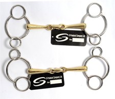 UNIVERSAL BIT GERMAN SILVER LOZENGE MOUTHPIECE 3 RING 2 GAG JUMPING HORSE SHOW