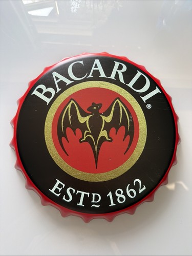 Bacardi tin bottle cap wall - bacardi,
