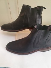 Men's Dune Chelsea Boots in Dark Brown Leather Size 9. very good condition