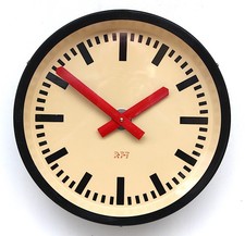 Stunning Early 1950s E.German Industrial Factory Midcentury Vintage Wall Clock