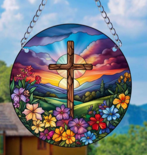 Cross suncatcher acrylic 15cm - cross,