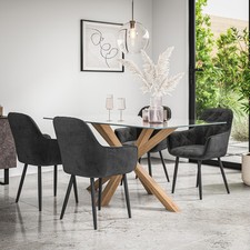 ETTA GLASS DINING TABLE AND