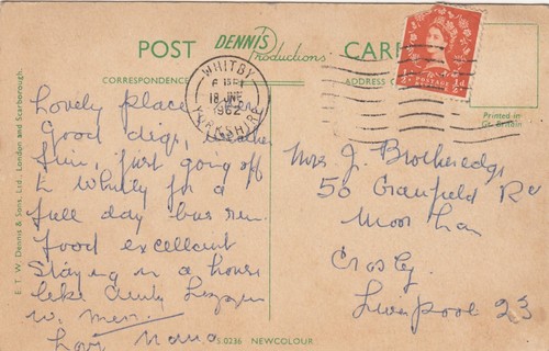 Postcard genealogy mrs - postcard,