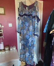 Vintage 1970s Jean Varon Floral Maxi Dress Size 10/12