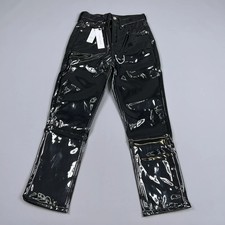 Topshop black vinyl trousers - black,