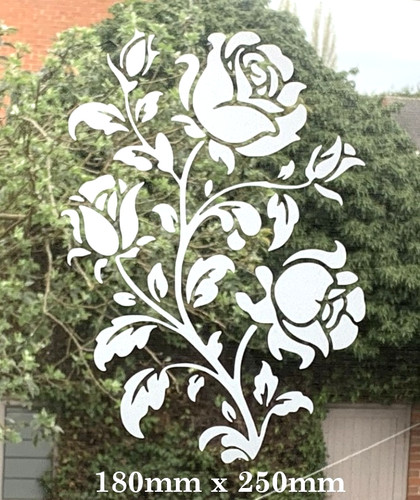 Etched glass vinyl flower - etched,