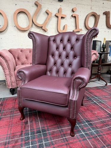 Leather chesterfield wing back - leather,