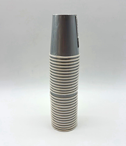 Silver grey paper party - silver, cups