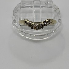 9ct YGold Dia Wishbone Ring Size N Fully Hallmarked 0.9grams (CL1.19) Thin Band