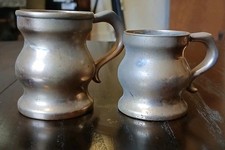 2 x Antique brass measuring jugs 1/2 Gill   6.5cm1/4 Gill 5cm aporox