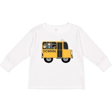 Inktastic School Bus Toddler Long Sleeve T-Shirt Back To Yellow Light Colored
