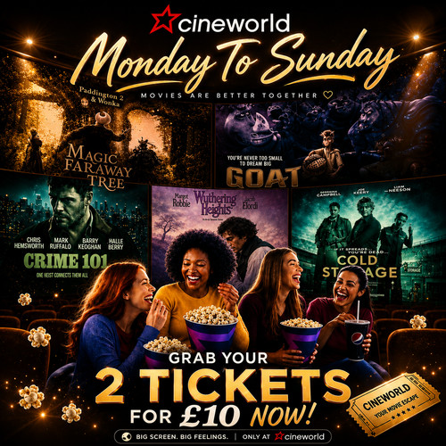 Cineworld cinema tickets - 2x,