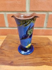 Vintage Small Torquay Devon Longpark Kingfisher Vase 11.5cm Tall