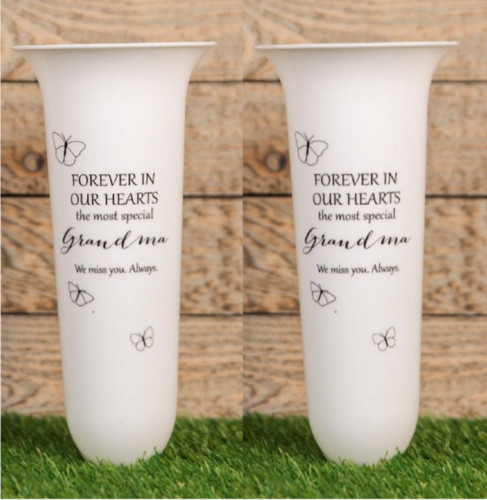 White vase for grandma forever - white,