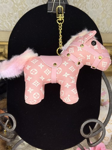 Pink plush pony horse - pink, bag