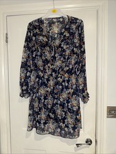 Asda Flower Ruffle Dress Size 16 With Under Dress