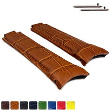 Curved Leather Watch Strap