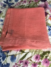 Vintage Lan-Air-Cel  Wool Cellular Rose Pink Blanket