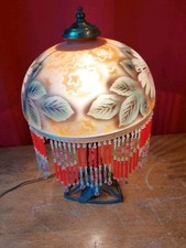 Vintage French Table Lamp With Original Beading