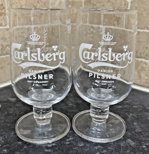 Carlsberg half pint glasses - half,