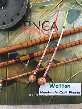 TRADITIONAL "WOTTON" SWAN QUILL/CORK BODY TENCH FLOATS x2