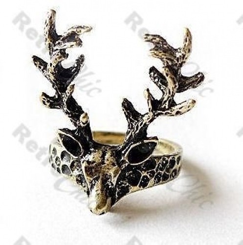 Quirky vintage brass stag head - stag,