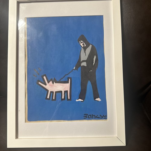 Banksy original signed drawing - banksy,