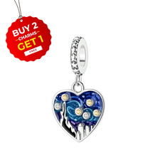 Van Gogh Starry Sky Pendant Charm S925 Sterling Silver  for Women