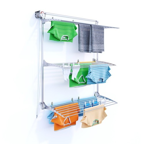 Tier foldable wall - 3-tier, wall-mounted