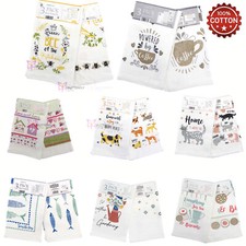 Pack of 3 Tea Towels 100% COTTON Country Kitchen Cloths Tea Towels