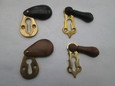 VICTORIAN OLD STYLE KEYHOLE KEY HOLE COVERS ESCUTCHEON COVERED TEARDROP WOODEN