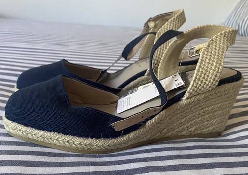 Ladies navy wide - wide, wedge