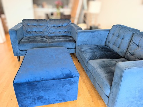 Luxury navy blue velvet - navy, sofa