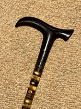 Antique Complete Graduating Bovine Horn Washers Steel Lined Stick - Derby Handle