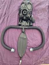 Heavy  Latex Rubber FM12 Gas Mask Hood, Hoses, 3 ltr Rebreather Bag & Gag Size 2