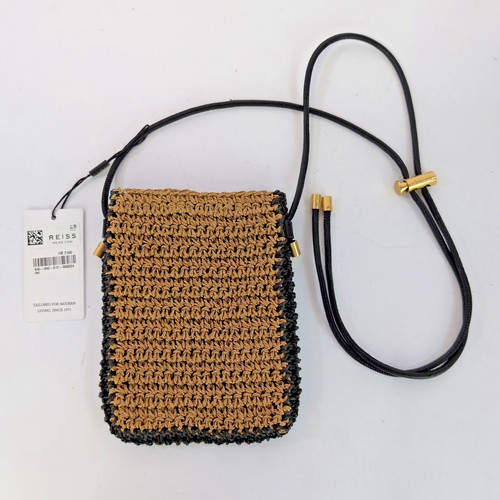 Reiss taylor raffia bag tan - reiss,