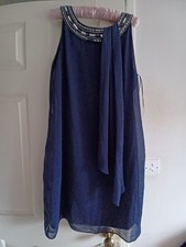 Billie Blossom Dress Sleeveless Uk14 Navy