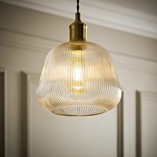 Lampshade Ribbed Bell Glass