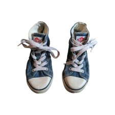 Denim Blue Lee Cooper Baseball Boots Canvas Hi Tops Trainers Size C11 Child Kids