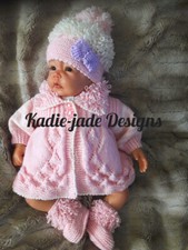 Baby Knitting Pattern #72 - To make a  Coat, Hat, Boots for 0-3m Baby