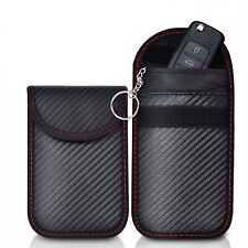 2X Car Key Signal Blocker Pouch Faraday Bag RFID Blocking Case | Fob Protection
