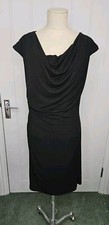 Ronni Nicole Black Ruched With Sparkles Dress Size 12 Cowl Neck  PtoP 18.5" L40"