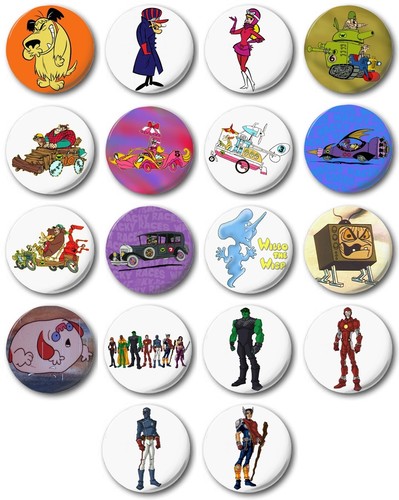 Kids retro 25mm button - retro,