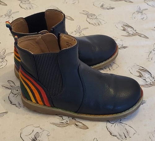 Little bird rainbow navy boots - bird,
