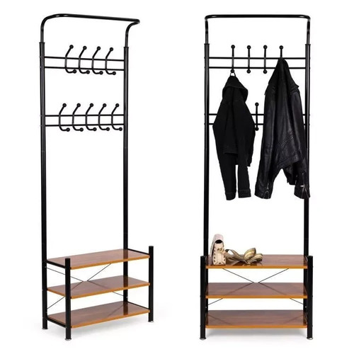 Coat rack stand with shoe - rack,