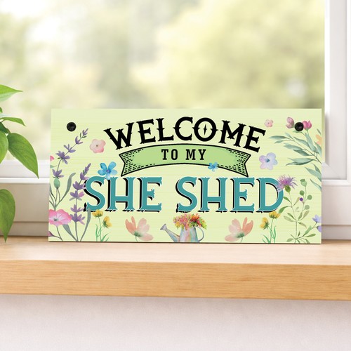 Garden sign welcome shed - sign,