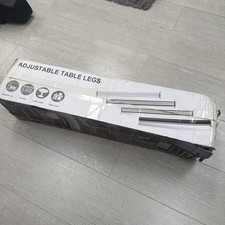 4 X Adjustable Table Black Legs Good Quality Stainless Steel 71cm-110cm