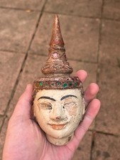 South East Asian Burmese Burma Antique Puppet Head 19th Century Wooden Puppet