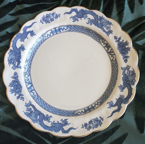 Dinner plate dragon blue - dragon,