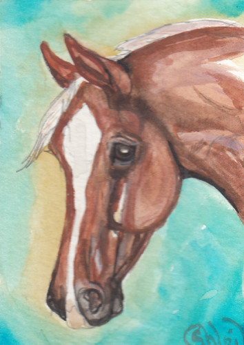 Aceo original watercolor art - original,